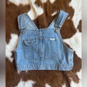 Vintage 90s Y2K Guess Light Blue Women's Denim Overall Bib Top